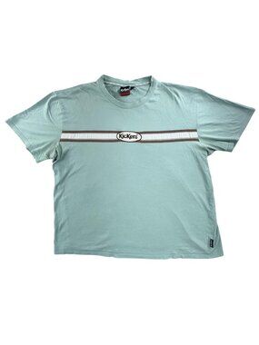 Vintage Kickers Speakers Shirt Mens XL Green Chest Stripe Embroidered Logo Y2K